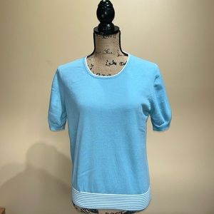 Evelyn & Arthur Blue Short Sleeve Cotton Sweater Top